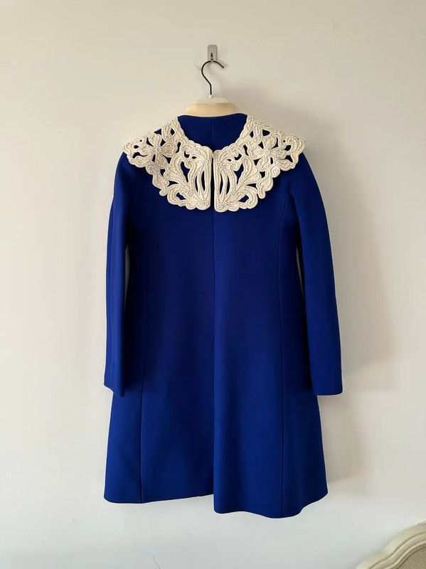 Valentino Valentino Blue Wool Women's Coat 0089 Size M / US 6-8 / IT 42-44 - 2 Thumbnail