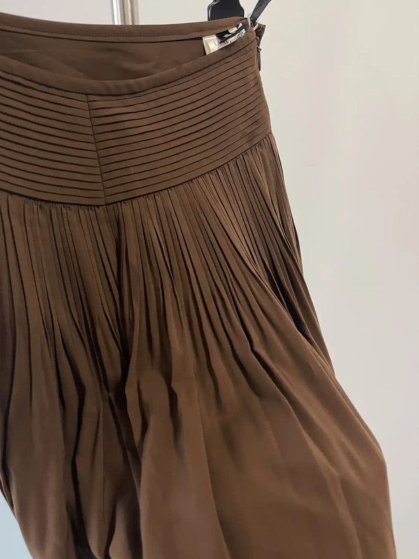 Lanvin Lanvin Brown Pleated Short Skirt for Women 0089 Size 23" - 6 Thumbnail