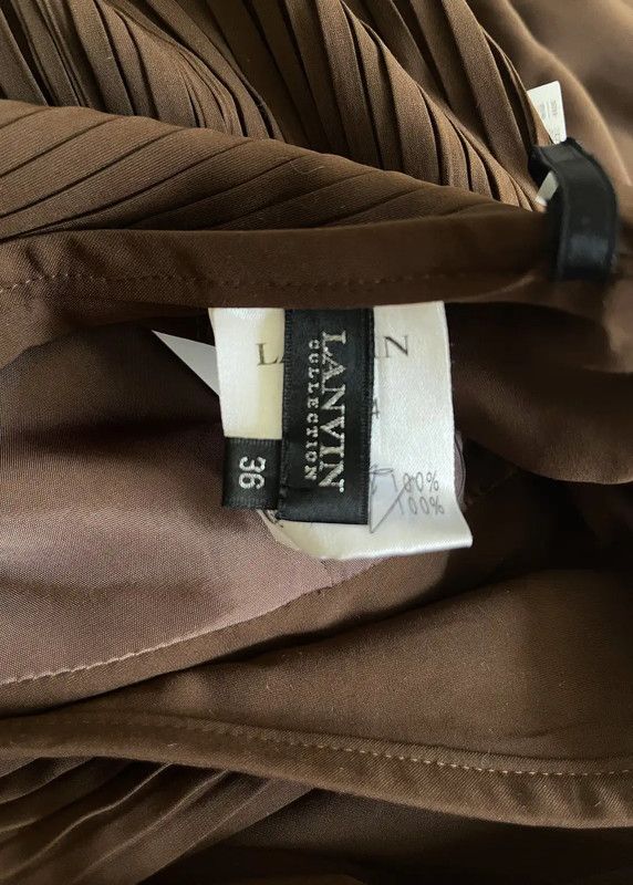 Lanvin Lanvin Brown Pleated Short Skirt for Women 0089 Size 23" - 7 Thumbnail