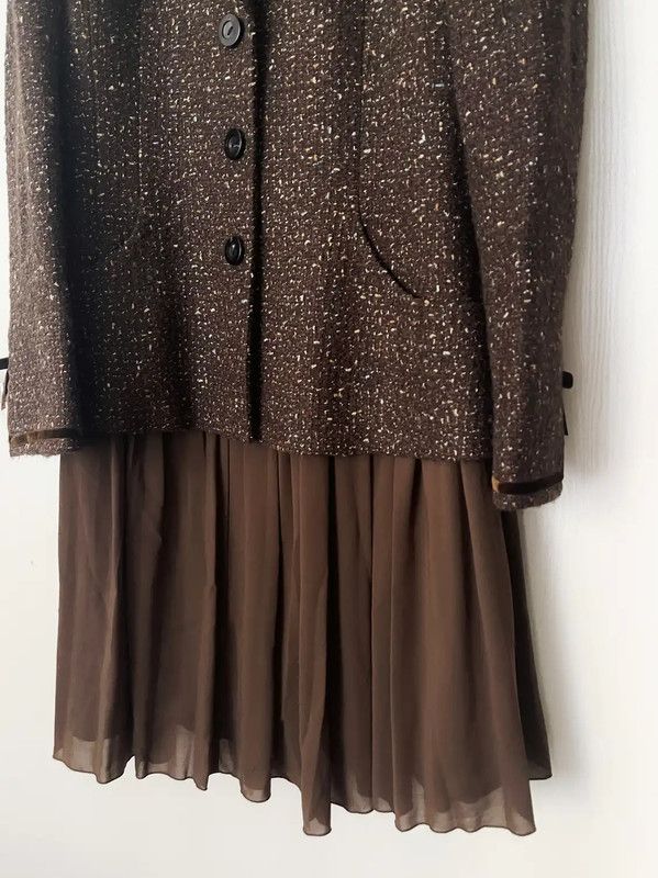 Lanvin Lanvin Brown Pleated Short Skirt for Women 0089 Size 23" - 9 Thumbnail