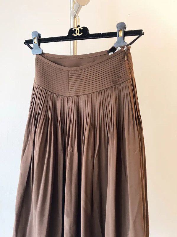 Lanvin Lanvin Brown Pleated Short Skirt for Women 0089 Size 23" - 5 Thumbnail
