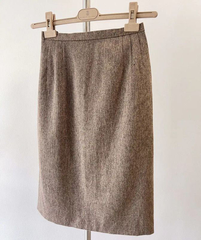 Lanvin LANVIN Brown Cotton Blend Short Skirt 0089 Size 23" - 2 Thumbnail