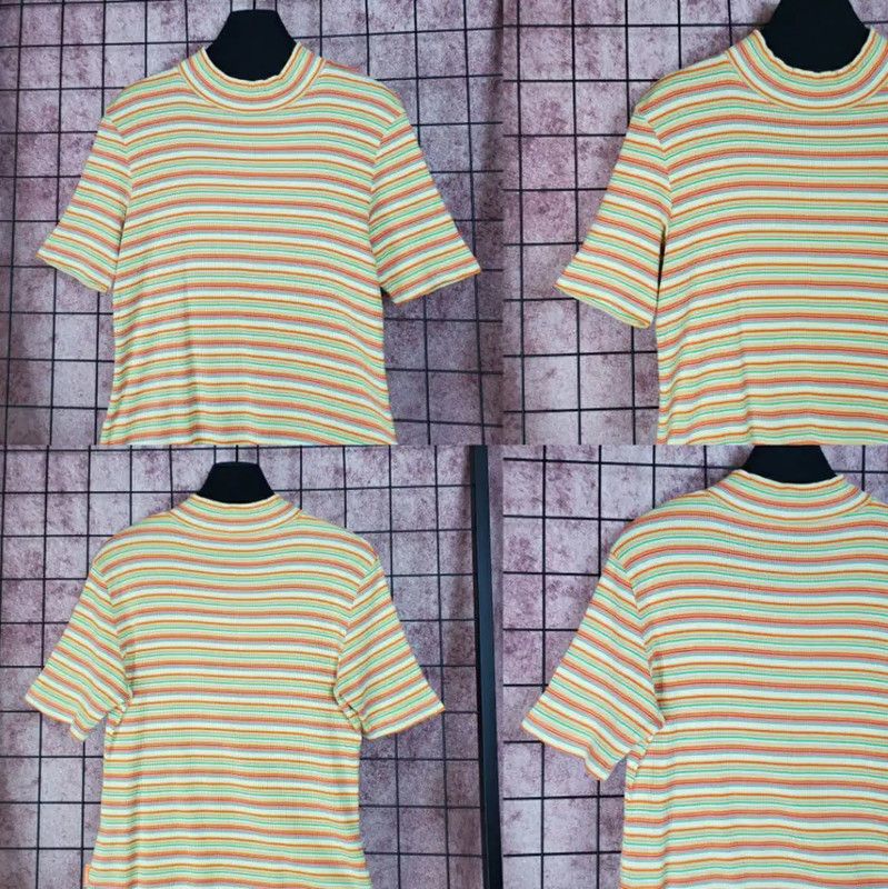 Lanvin Lanvin Yellow Striped Cotton Summer T-Shirt 0089 Size M / US 6-8 / IT 42-44 - 3 Thumbnail
