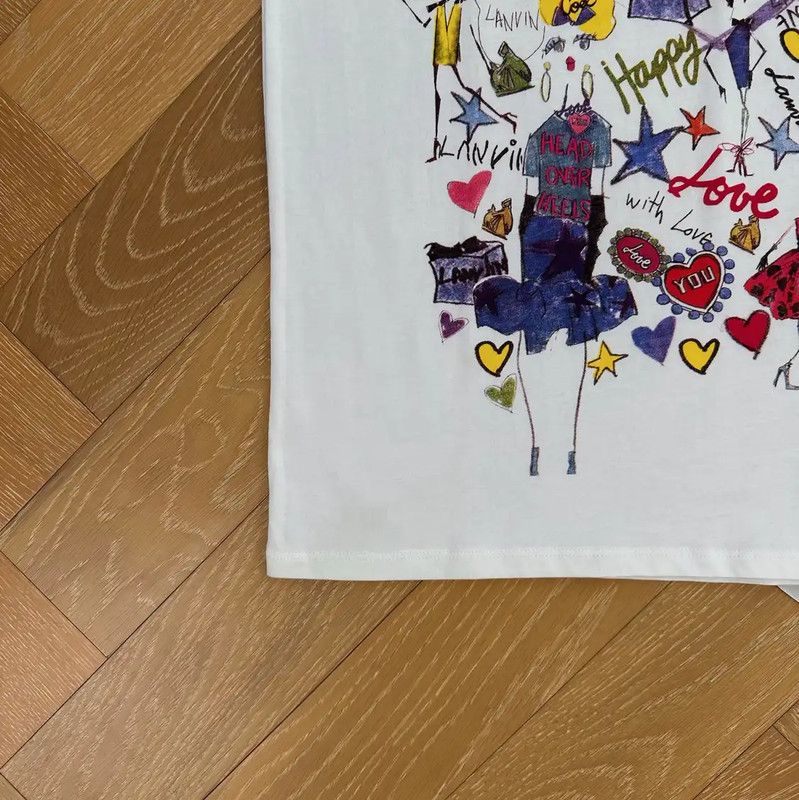 Lanvin Lanvin White Women's Graphic T-Shirt 0089 Size L / US 10 / IT 46 - 4 Thumbnail