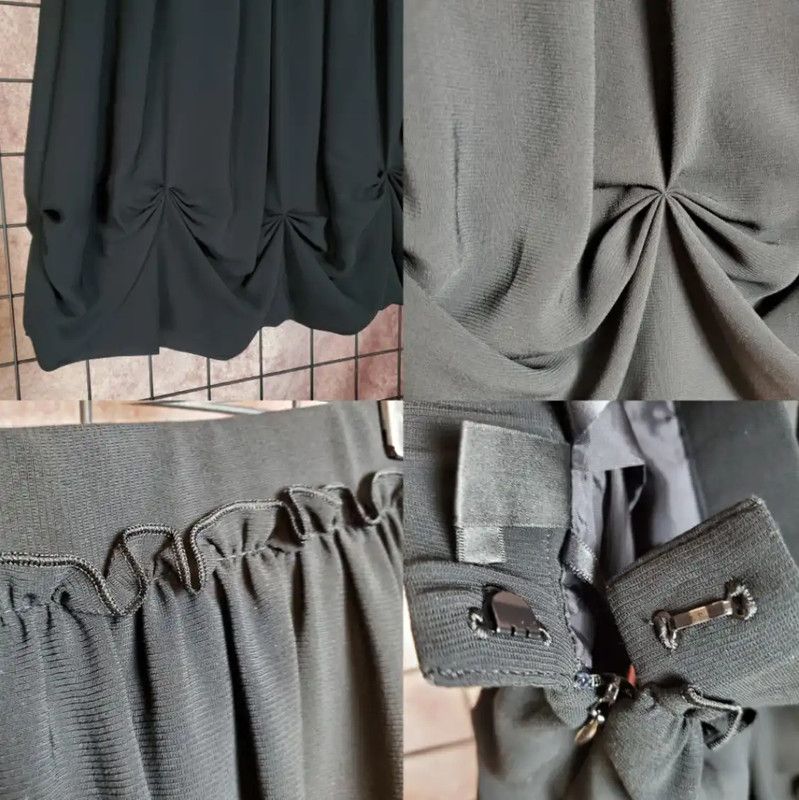 Lanvin Lanvin Black Polyester Women's Half Skirt 0089 Size 23" - 5 Thumbnail
