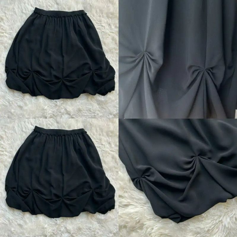 Lanvin Lanvin Black Polyester Women's Half Skirt 0089 Size 23" - 2 Thumbnail