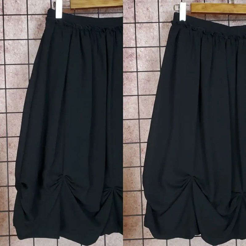 Lanvin Lanvin Black Polyester Women's Half Skirt 0089 Size 23" - 6 Thumbnail