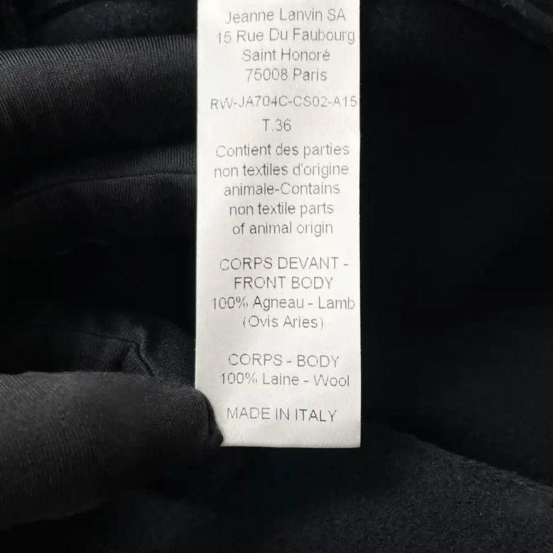 Lanvin Lanvin Women's Black Wool Blend Jacket with Graphic Print 0089 Size S / US 4 / IT 40 - 3 Thumbnail
