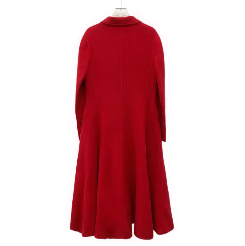 Lanvin Lanvin Red Wool Women's Long Coat 0089 Size S / US 4 / IT 40 - 2 Thumbnail