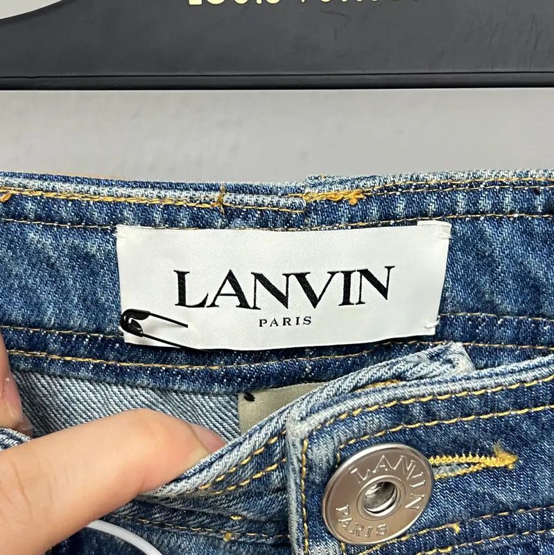 Lanvin Lanvin Vintage Blue Cotton Women's Jeans 0089 Size 23" - 4 Thumbnail