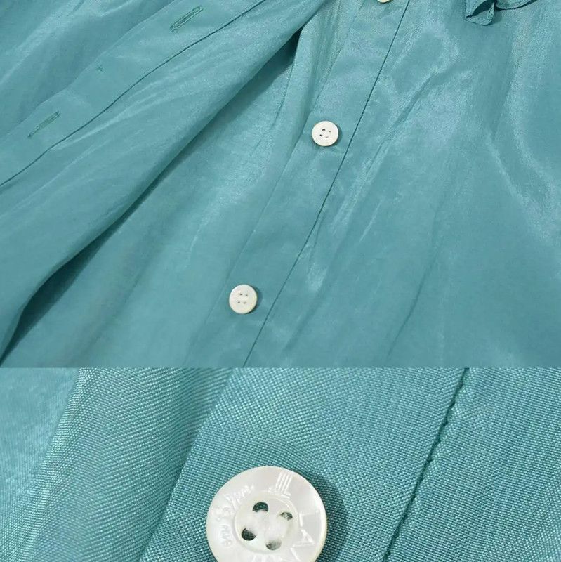 Lanvin Lanvin Teal Cotton Blend Summer Blouse 0089 Size M / US 6-8 / IT 42-44 - 10 Thumbnail