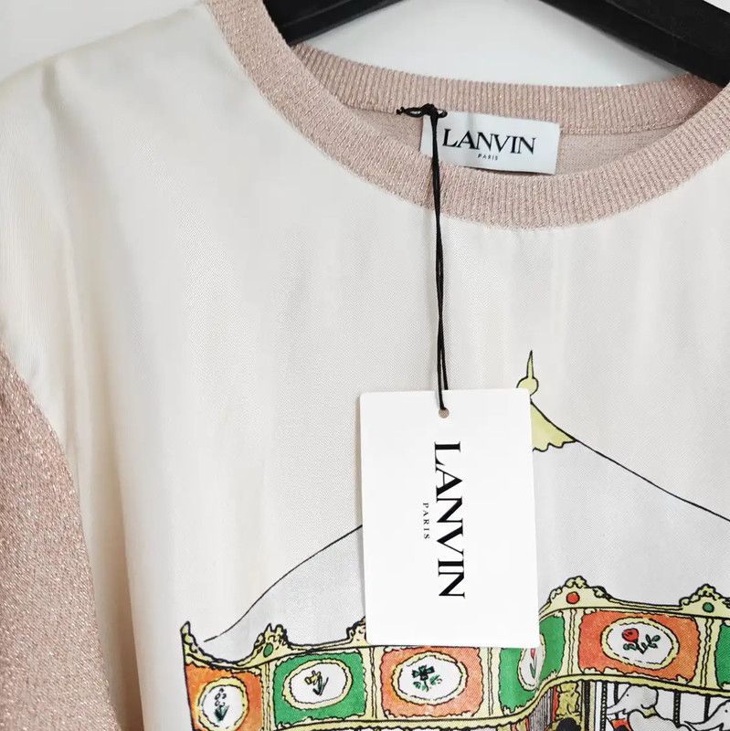 Lanvin Lanvin Silk Printed Long Sleeve Top 0089 Size L / US 10 / IT 46 - 5 Thumbnail