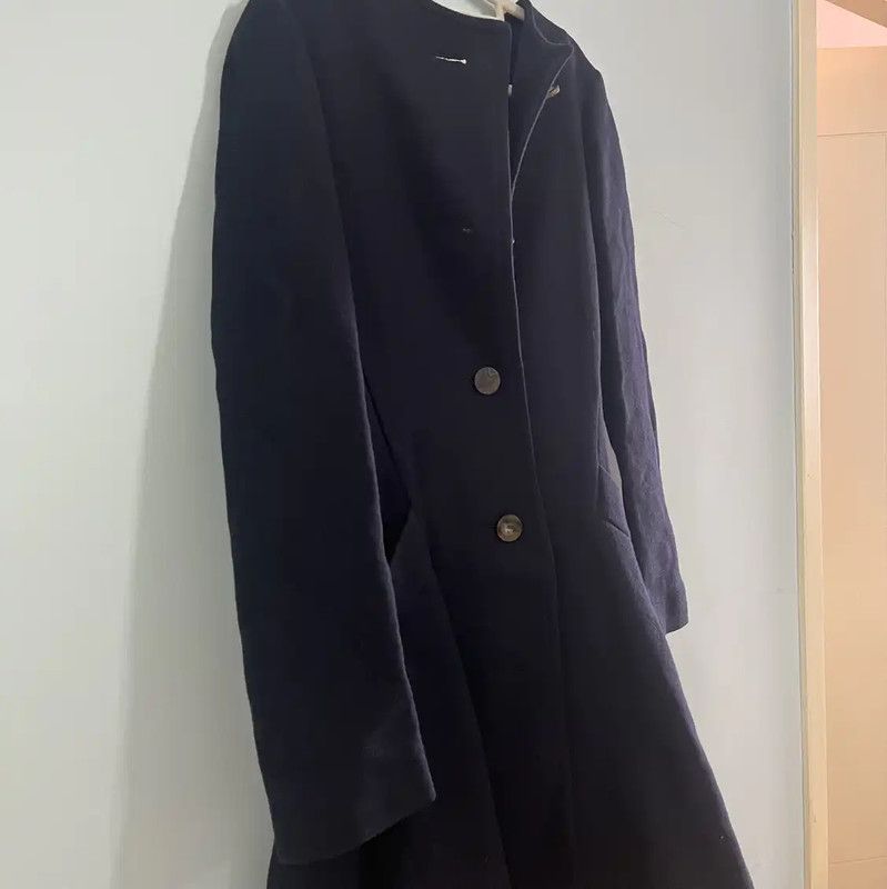 Lanvin Lanvin Women's Dark Blue Wool Coat 0089 Size L / US 10 / IT 46 - 8 Thumbnail