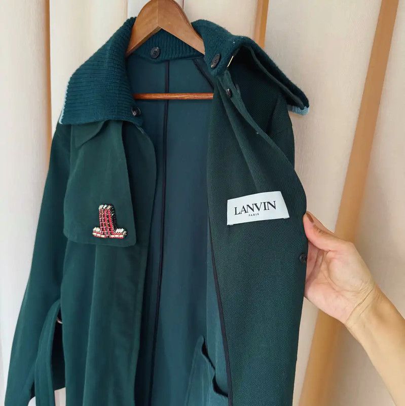 Lanvin Lanvin Women's Green Wool Trench Coat 0089 Size M / US 6-8 / IT 42-44 - 5 Thumbnail