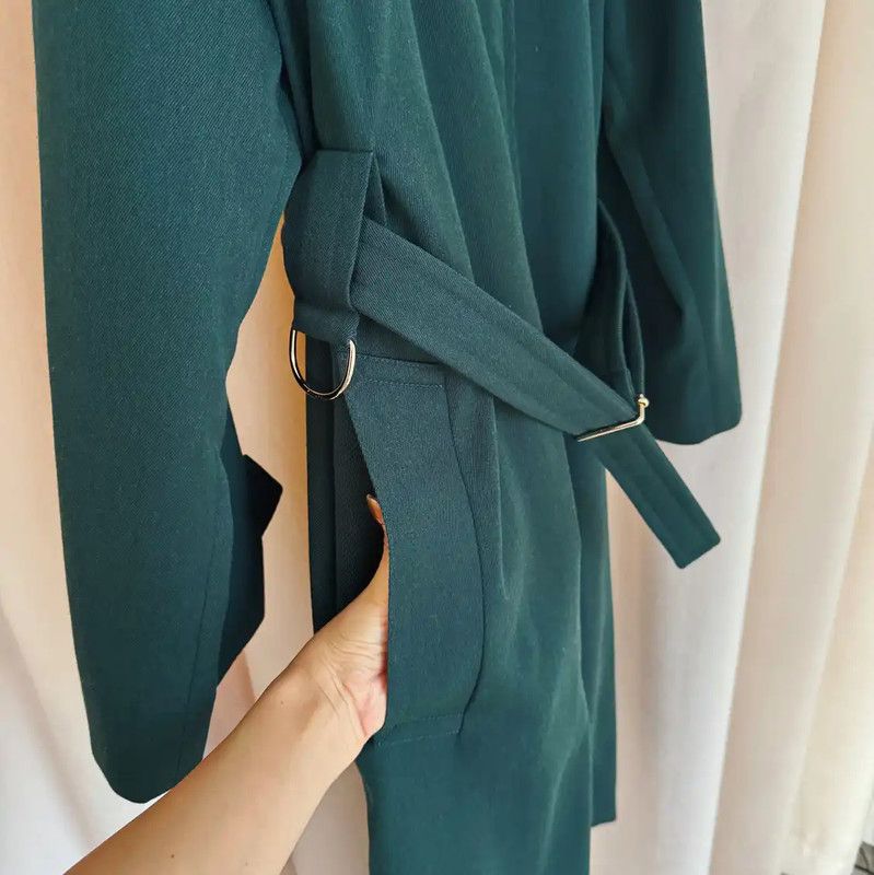 Lanvin Lanvin Women's Green Wool Trench Coat 0089 Size M / US 6-8 / IT 42-44 - 8 Thumbnail