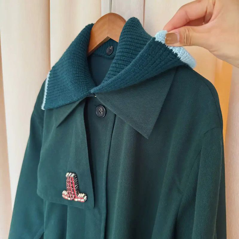 Lanvin Lanvin Women's Green Wool Trench Coat 0089 Size M / US 6-8 / IT 42-44 - 7 Thumbnail