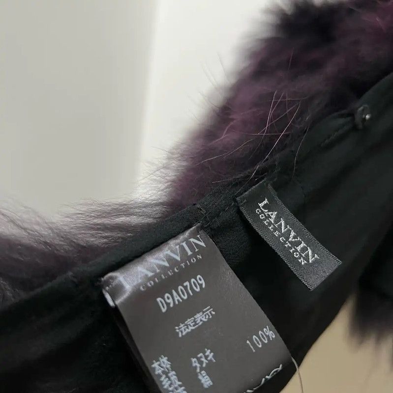 Lanvin Lanvin Purple Rabbit Fur Cardigan for Women 0089 Size L / US 10 / IT 46 - 3 Thumbnail