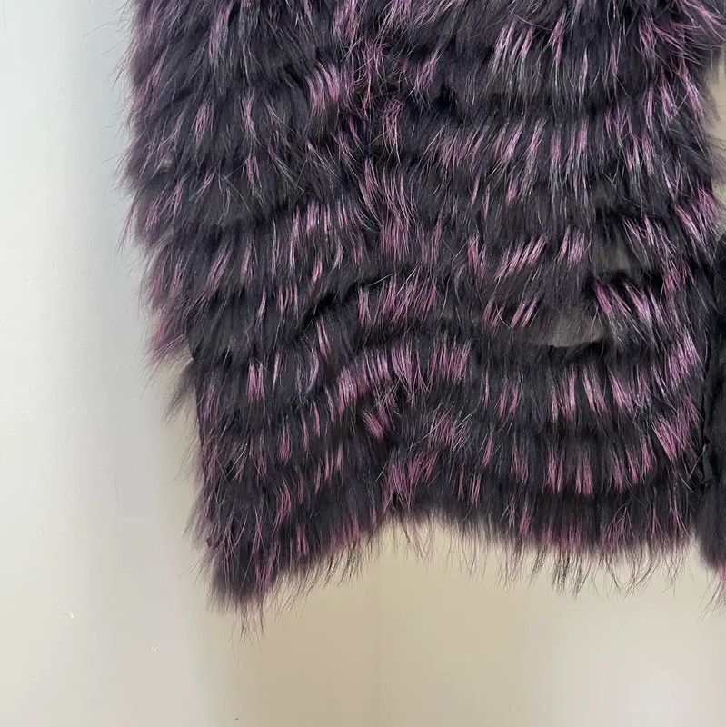 Lanvin Lanvin Purple Rabbit Fur Cardigan for Women 0089 Size L / US 10 / IT 46 - 2 Thumbnail