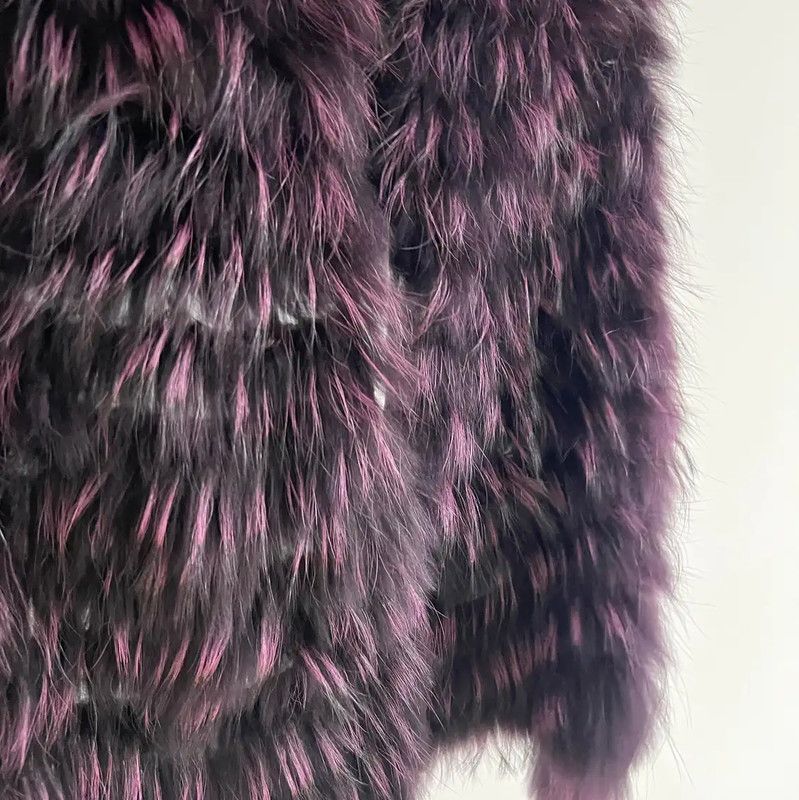 Lanvin Lanvin Purple Rabbit Fur Cardigan for Women 0089 Size L / US 10 / IT 46 - 6 Thumbnail