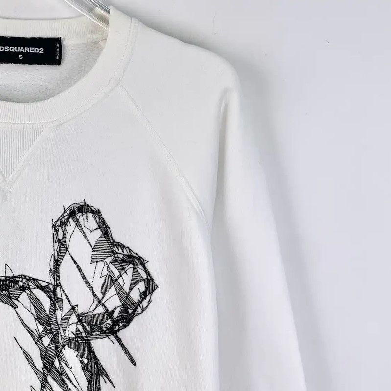Dsquared2 DSQUARED2 White Cotton Sweatshirt for Women 0089 Size S / US 4 / IT 40 - 3 Thumbnail