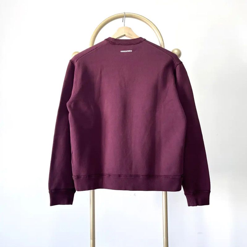 Dsquared2 DSQUARED2 Icon Burgundy Long Sleeve Sweatshirt 0089 Size XXS / US 00 / IT 34 - 3 Thumbnail