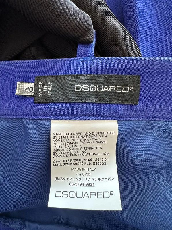 Dsquared2 DSQUARED2 Blue Polyester Flared Skirt 0089 Size 28" / US 6 / IT 42 - 3 Thumbnail