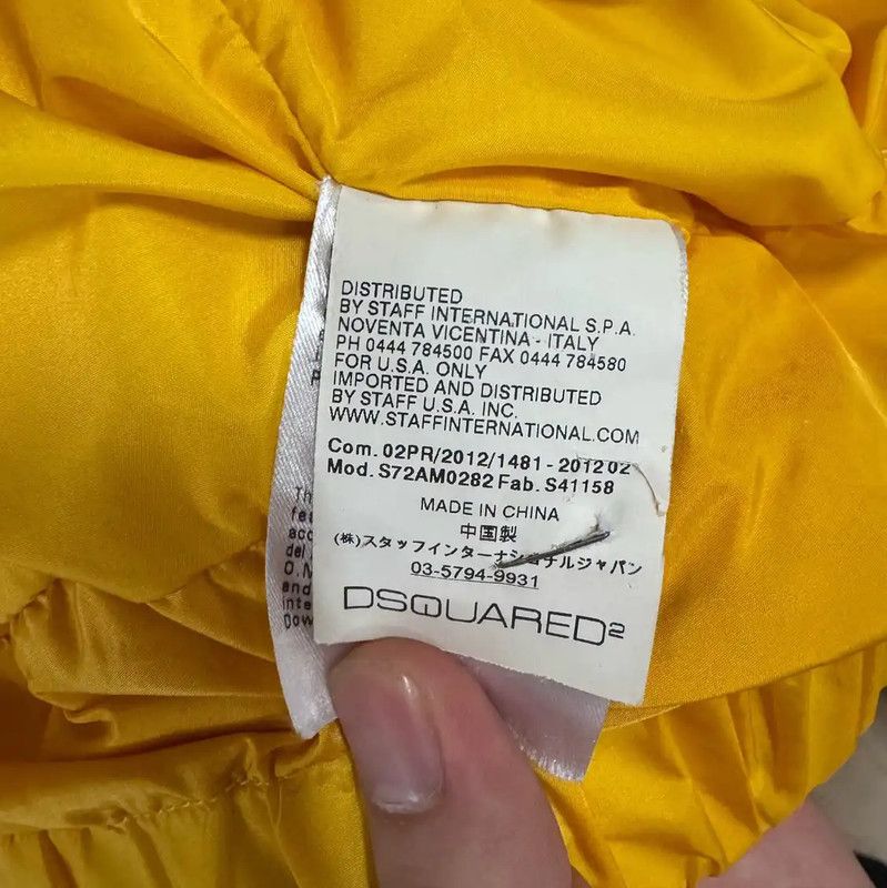 Dsquared2 DSQUARED2 Women's Yellow Leather Puffer Jacket 0089 Size ONE SIZE - 8 Thumbnail