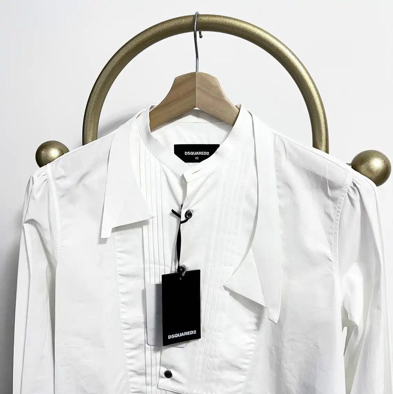 Dsquared2 DSQUARED2 Women's Long Sleeve White Shirt 0089 Size XL / US 12-14 / IT 48-50 - 2 Thumbnail