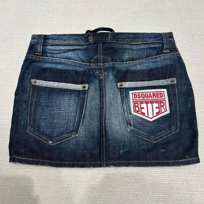 Dsquared2 DSQUARED2 Denim Skirt with Embroidery 0089 Size 23" - 2 Thumbnail