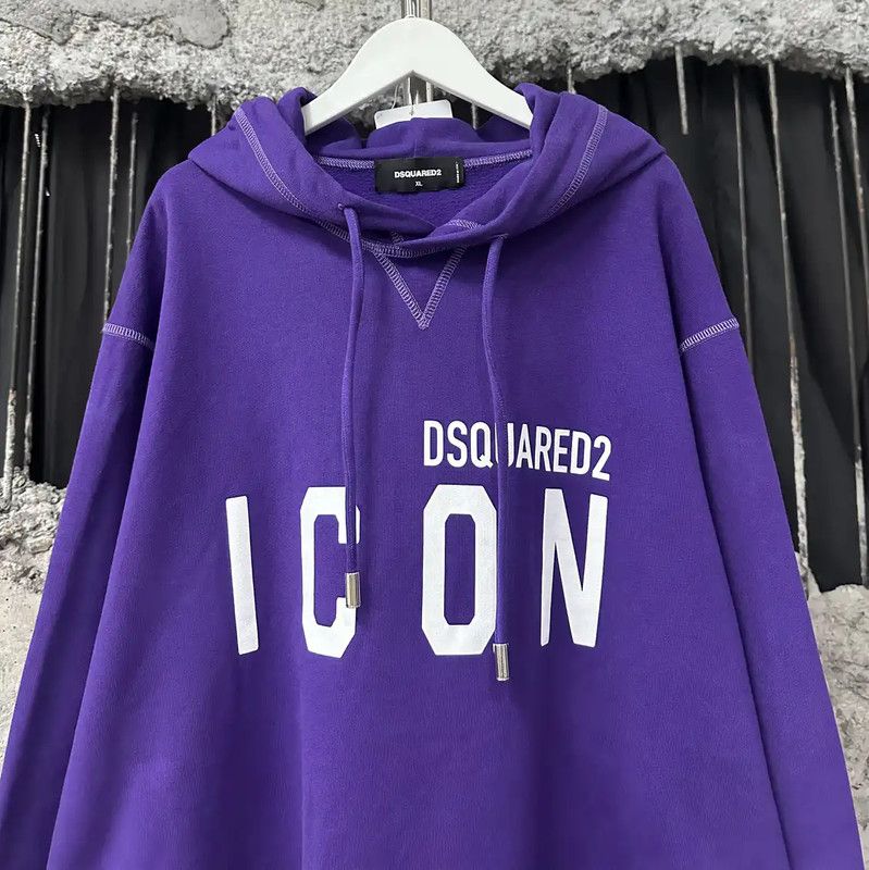 Dsquared2 DSQUARED2 Purple Cotton Long Sleeve Hoodie 0089 Size XL / US 12-14 / IT 48-50 - 3 Thumbnail