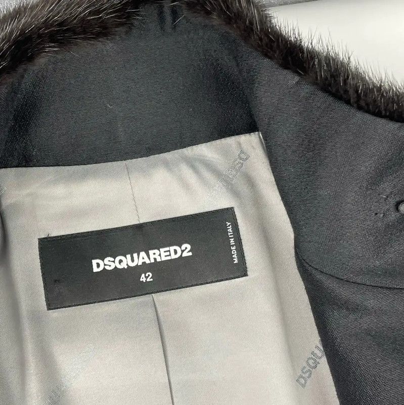 Dsquared2 DSQUARED2 Black Wool Women's Coat 0089 Size L / US 10 / IT 46 - 4 Thumbnail