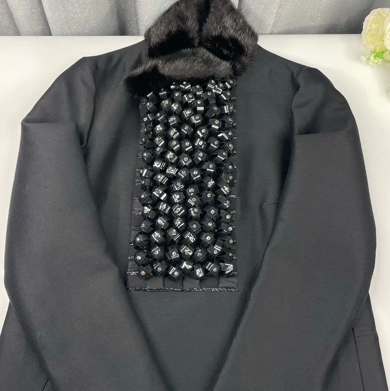 Dsquared2 DSQUARED2 Black Wool Women's Coat 0089 Size L / US 10 / IT 46 - 3 Thumbnail