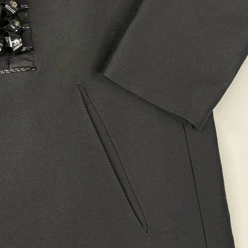 Dsquared2 DSQUARED2 Black Wool Women's Coat 0089 Size L / US 10 / IT 46 - 2 Thumbnail
