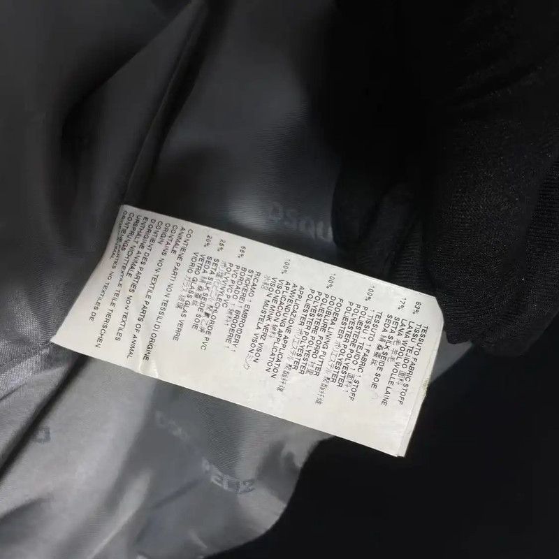 Dsquared2 DSQUARED2 Black Wool Women's Coat 0089 Size L / US 10 / IT 46 - 9 Thumbnail