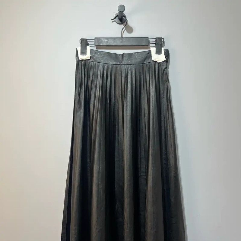 Maison Margiela Maison Margiela Black Leather Midi Skirt 0089 Size 23" - 4 Thumbnail