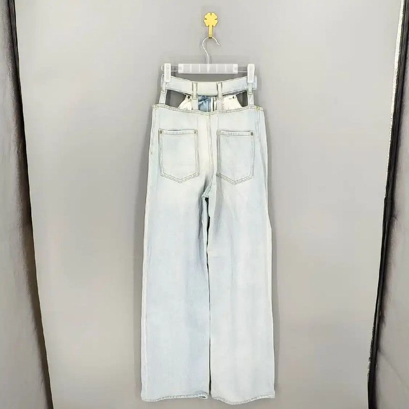 Maison Margiela Maison Margiela Light Blue Denim Wide-Leg Jeans 0089 Size 23" - 2 Thumbnail