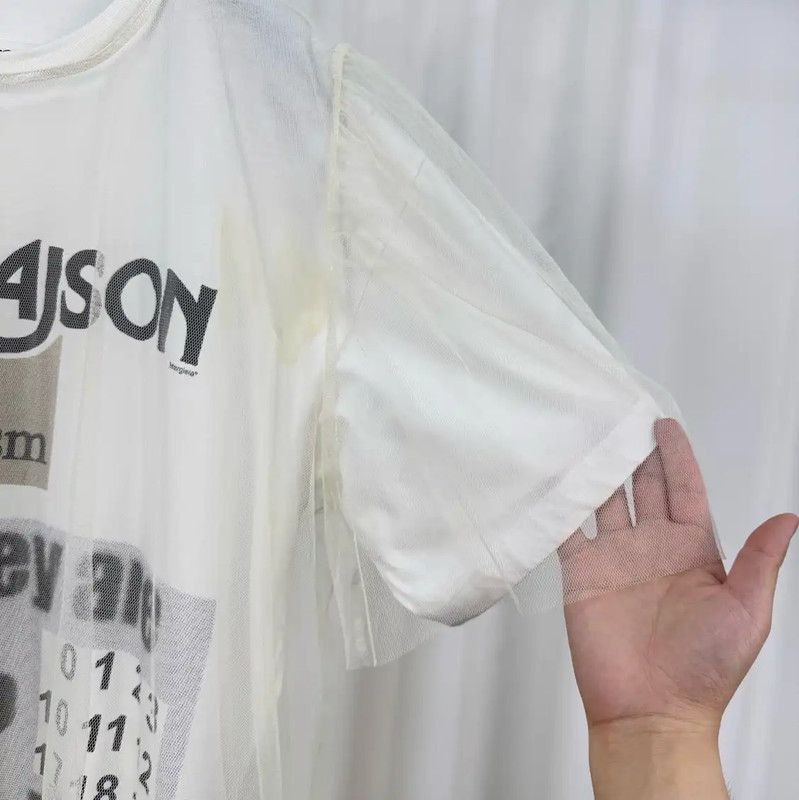 Maison Margiela Maison Margiela Summer Cream Logo T-Shirt 0089 Size XS / US 0-2 / IT 36-38 - 4 Thumbnail