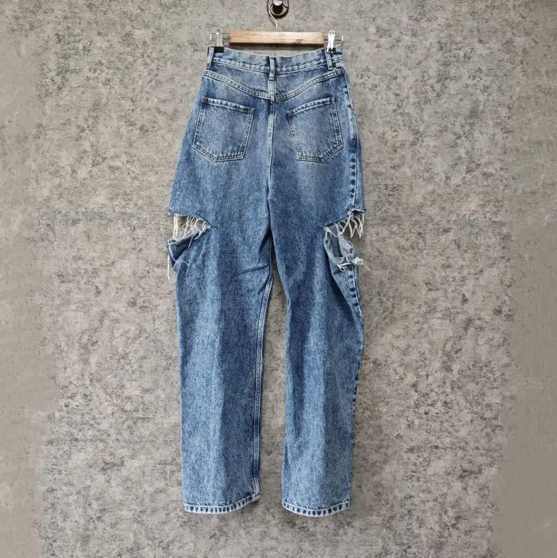 Maison Margiela Maison Margiela Women's Distressed Blue Denim Pants 0089 Size 28" / US 6 / IT 42 - 2 Thumbnail