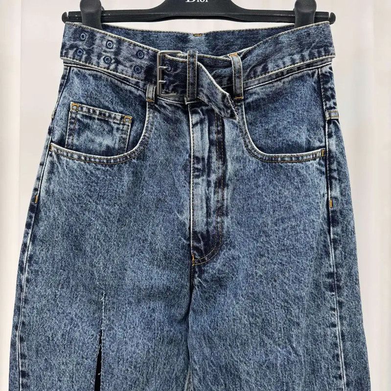 Maison Margiela Maison Margiela Blue Denim Logo Women's Pants 0089 Size 23" - 3 Thumbnail