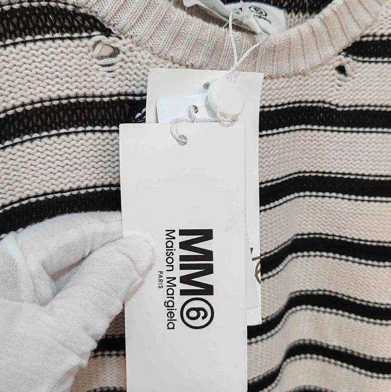 Maison Margiela Maison Margiela Striped Cotton Women’s Sweater 0089 Size XS / US 0-2 / IT 36-38 - 3 Thumbnail