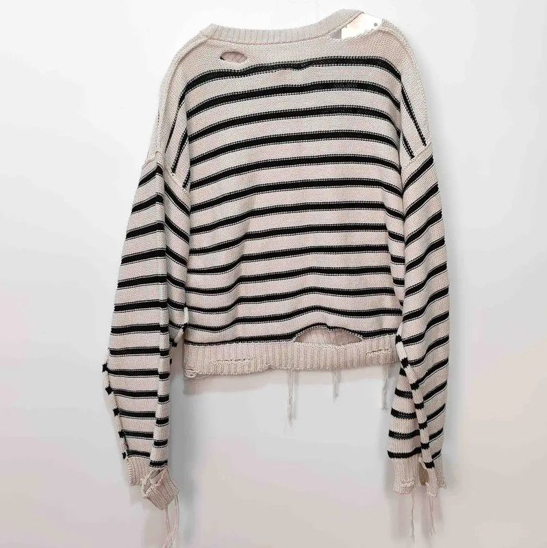 Maison Margiela Maison Margiela Striped Cotton Women’s Sweater 0089 Size XS / US 0-2 / IT 36-38 - 2 Thumbnail