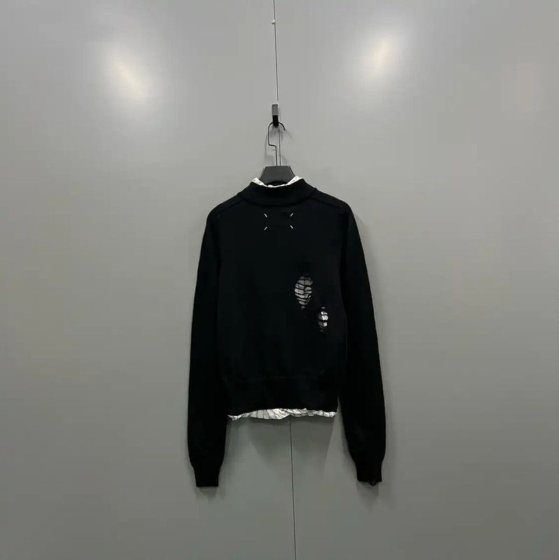 Maison Margiela Maison Margiela Black Wool Long Sleeve Pullover 0089 Size S / US 4 / IT 40 - 2 Thumbnail