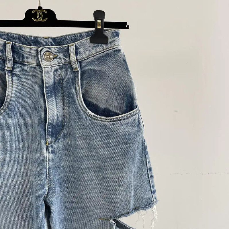 Maison Margiela Maison Margiela Blue Cotton Women's Jeans 0089 Size 23" - 3 Thumbnail