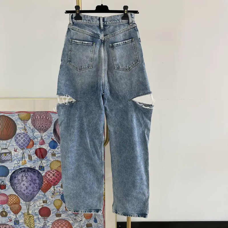Maison Margiela Maison Margiela Blue Cotton Women's Jeans 0089 Size 23" - 2 Thumbnail