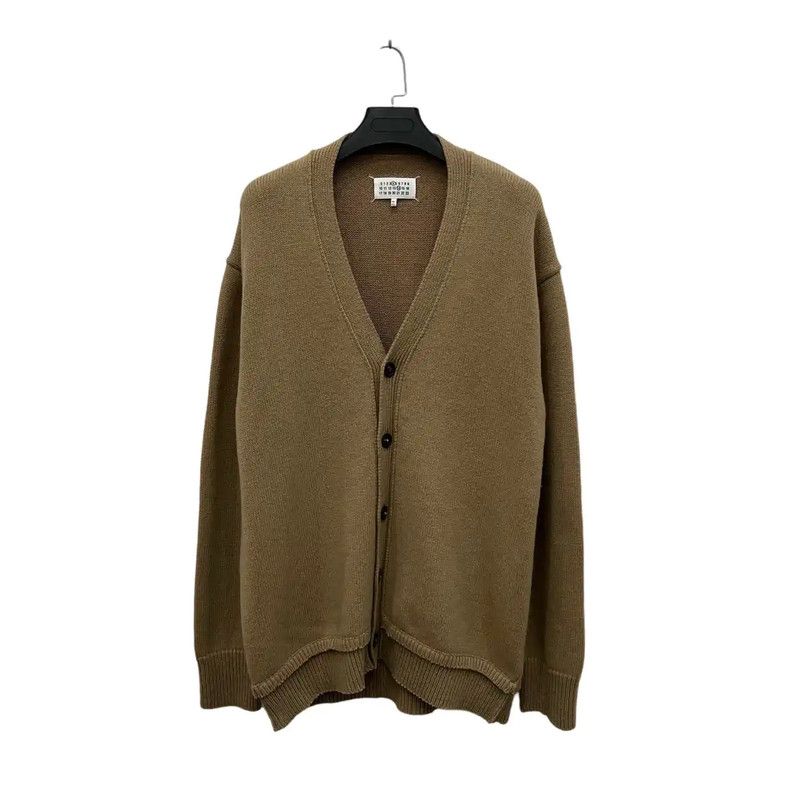 Maison Margiela Maison Margiela Khaki Shearling Cardigan for Women 0089 Size L / US 10 / IT 46 - 2 Thumbnail