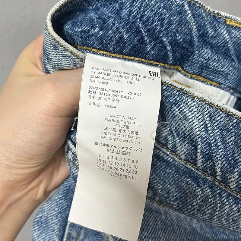 Maison Margiela Maison Margiela Blue Cutout Denim Pants 0089 Size 29" - 4 Thumbnail