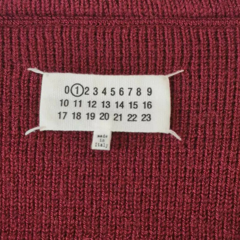 Maison Margiela Maison Margiela Red Wool Cardigan for Women 0089 Size S / US 4 / IT 40 - 3 Thumbnail
