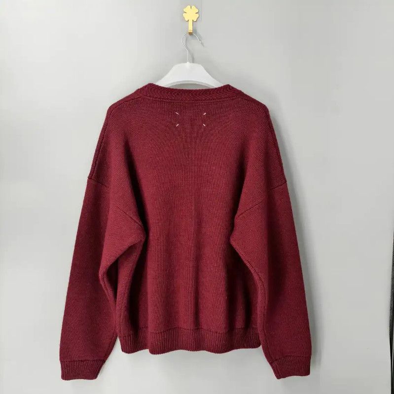 Maison Margiela Maison Margiela Red Wool Cardigan for Women 0089 Size S / US 4 / IT 40 - 2 Thumbnail
