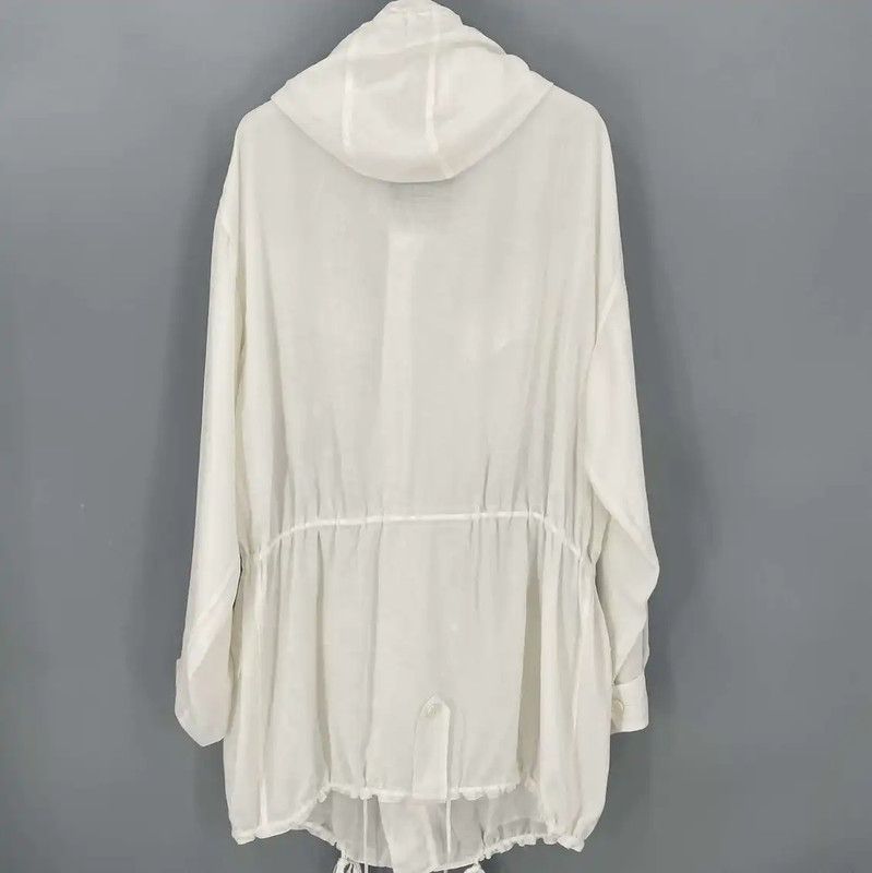 Maison Margiela Maison Margiela White Cotton Women's Coat 0089 Size M / US 6-8 / IT 42-44 - 2 Thumbnail