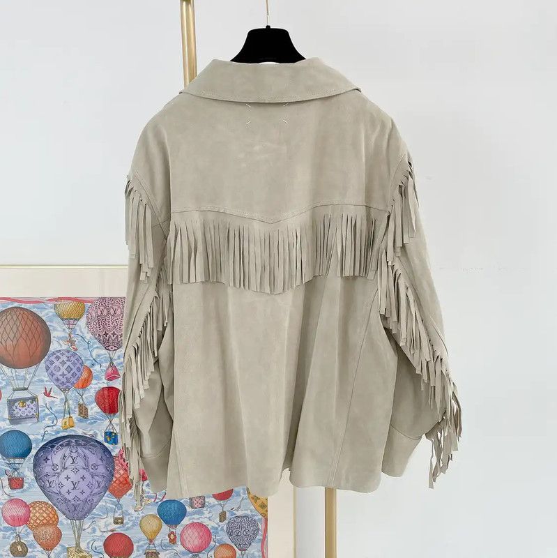 Maison Margiela Maison Margiela Beige Leather Jacket for Women 0089 Size S / US 4 / IT 40 - 2 Thumbnail